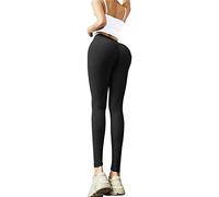 Memoryee Women's Honeycomb Waffle Leggings Ruched Butt Lift High Waisted Chic Sport Tummy Control Plus Size Workout Gym Yoga Stretchy Pants/Black-Style7/S