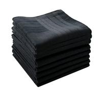 MemoryHanky Assorted Striped Men's Pocket Handkerchiefs 100% Cotton Soft Hankies Plaid, Black, 9 Pieces