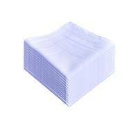 MemoryHanky Men's Pure White 100% Cotton Handkerchiefs Classic Hankies