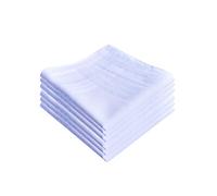 MemoryHanky Men's Pure White 100% Cotton Handkerchiefs Classic Hankies