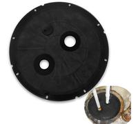 Memorywuu 20.5 Inch Sump Pump Cover Plastic Submersible Sump Basic Cover Black Septic Tank Lid for Water Pump Basin Bucket Outdoor Well (Two Round Holes)