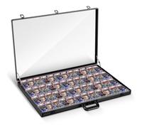 Memorywuu 34"x22" Trade Show Display Case Table Top Portable Aluminum Sports Card Display Case Frame with Clear Acrylic Showcase with Locks for Jewelry Craft Collector Shows(Black)