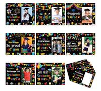 Memorywuu 40 Pcs 2024 My First Graduation Picture Frame Congratulations Kindergarten Preschool Graduation Photo Frames Cardboard You Did It Prek Graduation Keepsake Gifts for Kids Boys Girls