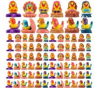 Memorywuu 72 Pcs Mini Resin Ducks Mermaid Tiny Figurines Bulk