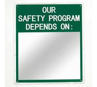 Memorywuu Mirror Safety Message Sign 16" x 19" Message Sign with 4 Screws Acrylic Mirror Wall Mounted (Our Safety Program Depends on)