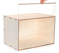 Memorywuu Wooden Diorama Box Large Display Case 17.7'' x 11.8'' x 11.8'' Wood Display Case Deep Shadow Box Frame with Transparent Lid for Collectibles Miniatures Dollhouse Figures