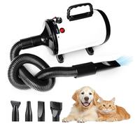 Memows Dog Hair Dryer 2800W Dog Blaster Dryer Dog Grooming Dryer Pet Dryer Blower, Speed Adjustable Pet Grooming Hair Dryer for Dogs Cats, Dog Blower Dryer Blaster with 4 Different Nozzles (White)