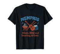 Memphis Blues BBQ Drum City Pride Graphic T-Shirt