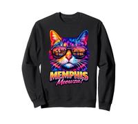 Memphis Cat | Trendy Cool Colorful Kitten Sunglasses Lover Sweatshirt