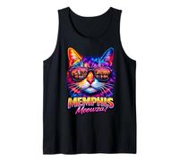 Memphis Cat | Trendy Cool Colorful Kitten Sunglasses Lover Tank Top