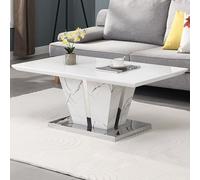 memphis high gloss coffee table in vida marble effect glass top