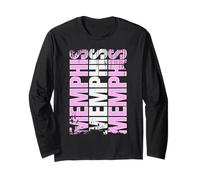Memphis Home City Pride Pink Grunge Memphis Long Sleeve T-Shirt