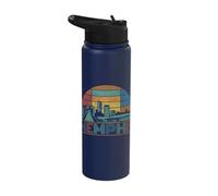 Memphis Skyline Retro Sunset Vibes Stainless Steel Insulated Water Bottle