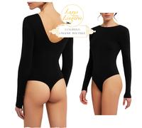 Memphis String Body By Wolford L Large Black Back Cutout Long Sleeve