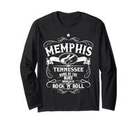 Memphis Tennessee Blues Country Music Guitar Vintage Gift Long Sleeve T-Shirt