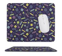 Memphis Triangles Squares Rectangles Fashion Mouse Mat Pad Slim Anti-Slip Office Desk Accessories