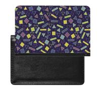 Memphis Triangles Squares Rectangles Slim Passport Holder Credit Card Cover Travel Essentials Wallet