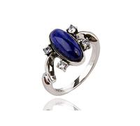 Mempire Elena Gilbert Ring Katherine 925 Sterling Silver Ring Women Jewelry Blue Lapis Lazuli Ring (P 1/2)