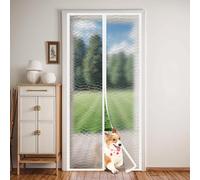 Memrita Thermal Insulated Door Screen,Fits Doors up to 40" x 83" Self-Closing Privacy Door Cover Curtain Hands Free for Air Conditioner Room,Kitchen,Bedroom,Keep Cool in Summer