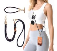 memumi 3 in 1 Phone Crossbody Strap, Braided Strap with Two Lengths/Colors, 360° Rotating Neck/Wrist Strap for iPhone 17Pro Max/All Phones Anti-Theft Secure Lanyard