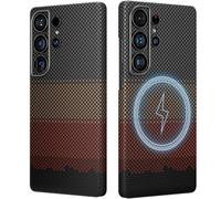 memumi Aramid Fiber Magnetic Case for Galaxy S25 Ultra, [Support Wireless Charging] Sturdy Durable for Galaxy S25 Ultra Aramid Fiber Thin Case, Military Grade Drop Protection