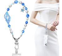 memumi Ocean Series Phone Lanyard Strap, Pearl Crystal Beaded Wrist Strap, Hands-free, Drop-proof and Anti-theft, Detachable, Phone Chain Wrist Lanyard for iPhone Accessories, Bag, Wallet, Keychain
