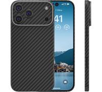 memumi Ultra-Thin 0.5mm Aramid Fibre Case for iPhone 17 Pro, Military-Grade Protection, Slim Minimalist Design, Lightweight No-Case Feel Black