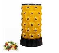 Memykoy 48/64/80 Pods Hydroponics Growing System Kit, Vertical Garden Planter, Adjustable Hydroponic Garden Hydroponics Growing Tower Yellow-48holes