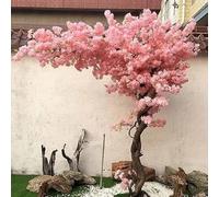 Memykoy Artificial Cherry Blossom Tree, Pink/White Cherry Blossom Tree Artificial, Handmade Artificial Trees for Office Home Wedding Office Living Room House Indoor Outdoor Decor Pink-2m*2m