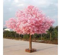 Memykoy Pink/White Artificial Cherry Blossom Tree Faux Cherry Blossom Tree Large Plant Simulated Cherry Blossom Tree Easy Installation for Indoor Wedding Pink-1.2m*1m