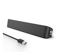 memzuoix USB Powered Computer Soundbar with Bluetooth 5.3, Compact Desktop Speaker for PC and Laptop, 6W Output, Easy Volume Knob Control, No Built-in Battery