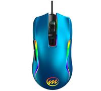 memzuoix Wired Gaming Mouse with RGB - 6 Adjustable DPI up to 12800, 6 Buttons, 12 Lighting Modes, Ergonomic Design with Anti-Slip Rubber Wheel, 5.6ft Braided Cable for PC/Mac/Windows - Blue