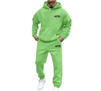 Men 2 Piece Outfits Sets 2025 2 Piece Casual Athletic Jogging Outfits Short/Long Sleeve Track Suits for Men Set Sweatsuits Sets Gym Contrast Jogging Full Tracksuit Hoodies Xmas (Green, XL)