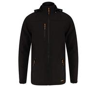 Men 3 Layer Soft Shell Jacket, Adult Classic Water Repellent, Breathable Brushed Inner Fleece & Wind Resistant Full Front Zip With Multiple Zipped Pockets Fro Mens UK Plus Size S to 5XL, Black-5XL