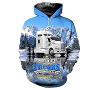 Men 3D Printed Hoodies Tractor Pattern Fashion Men Hooded Sweatshirt,Novelty Sweatshirts with Drawstring Pockets