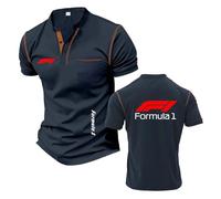 Men Active Henley T-Shirts for F.1 Slim Fit Tee Top Clothes Cozy Activewear Stand Collar Short Sleeve Tee Soft Half Sleeve Collision Color Polo Shirts-ZQS||x_l