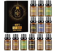 Men Advent Calendar 2024 Adult, 12 Day Fragrance Oils Advent Calendar for Diffuser, Massage, DIY Candle and Soap Making Xmas Surprise Gifts for Father Son Boyfriend