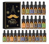 Men Advent Calendar 2025 Adult, 24 Day Beard Oil Countdown Calendar with 24 Scents Xmas Surprise Gifts for Father Boyfriends Boss