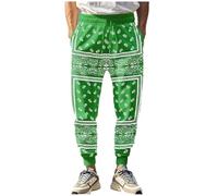 Men All Season Fashion St Patrick's Day Theme Casual Digital 3D Print Drawstring Casual Trousers Elegant Pants Men (Green, XXXL), Green, 3XL