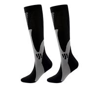 Men And Women Compression Socks Calf Knee High Compression Stockings For Walking Running Nylon Unisex Hiking Huge Stocking (Black, L)
