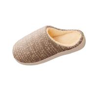 Men And Women Cott On Mop Sim Ple Design Winter Sweat An Ti Slip Indoor Home Use Acupressure Slippers for Women (Brown, 4)