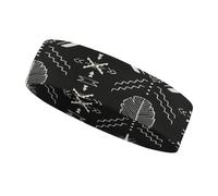 Men and Women Headbands for Native Southwest American Indian Aztec Black Sweatbands Exercise Elastic Sweat Workout Headbands for Running, Cross Training, Yoga, Bike