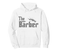 Men and Women - The Barber Pullover Hoodie, Adult Unisex, White, Large