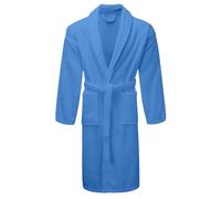 Men and Women Unisex Robes 100% Cotton Soft Terry Toweling Shawl Collar Style Bathrobe Dressing Gown Perfect for Gym Beauty Parlor Shower Spa Hotel (UK, Alpha, M, Regular, Regular, Cobalt Blue)