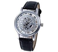 Men and Women Watches,ITVIP Retro Literary Roman Hollow Quartz Analog Belt Watch Strap 250mm Black