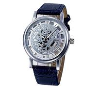 Men and Women Watches,ITVIP Retro Literary Roman Hollow Quartz Analog Belt Watch Strap 250mm blue