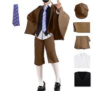 Men Anime Ranpo Edogawa Cosplay Costume Full Set Edogawa Ranpo Bungo Dogs Detective Cloak Halloween Outfits(XXL)
