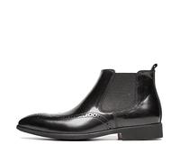 Men Ankle Boots Black Pointed Toe Chelsea Boots for Men Show For Business The First Layer Of Cowhide Pure Genuine Leather(7.5 UK)