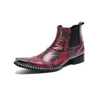 Men Ankle Boots Mens Wing Tip Captoe Chelsea Boots Holiday For Office Genuine Pure Leather The First Layer Of Cowhide(5.5 UK)