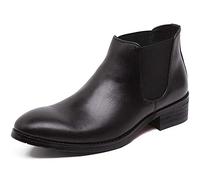 Men Ankle Boots Mens Zip Low Heel Chelsea Boots Holiday Office For Business Genuine Leather The First Layer Of Cowhide Pure Leather(Black,4.5 UK)